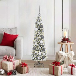 Sapin de Noël artificiel Blanc 120 cm PVC, métal et plastique 546958546958