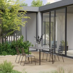 Ensemble à manger de jardin 5 pcs Acier Gris foncé 546965546965