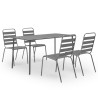 Ensemble à manger de jardin 5 pcs Acier Gris foncé 546965546965