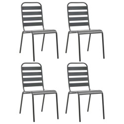Ensemble à manger de jardin 5 pcs Acier Gris foncé 546965546965