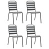 Ensemble à manger de jardin 5 pcs Acier Gris foncé 546965546965