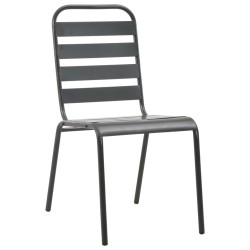 Ensemble à manger de jardin 5 pcs Acier Gris foncé 546965546965