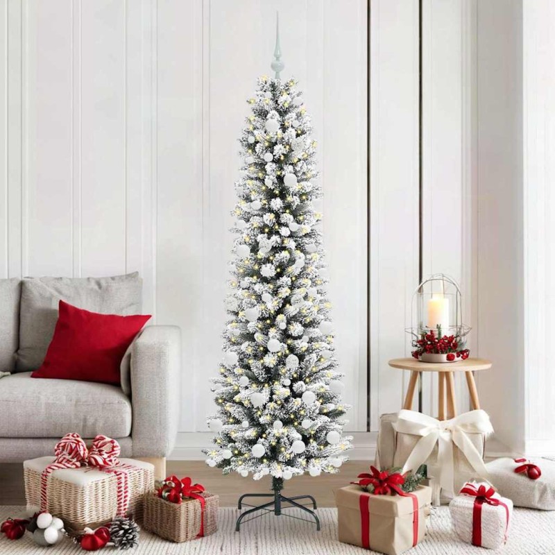 Sapin de Noël artificiel Blanc 180 cm PVC, métal et plastique 546973546973
