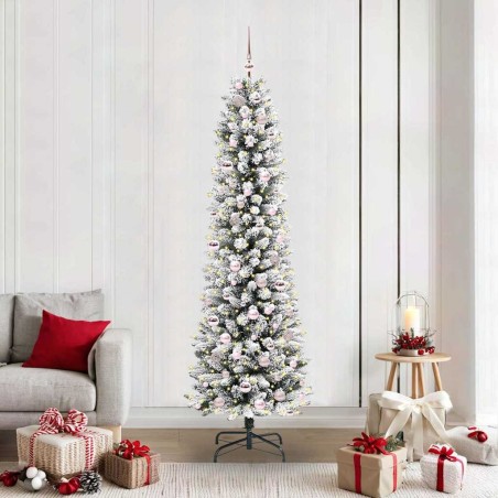 Sapin de Noël artificiel Blanc 210 cm PVC, métal et plastique 546975546975