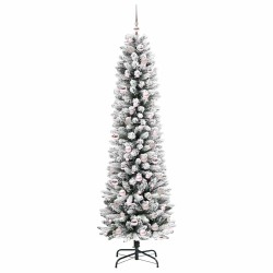 Sapin de Noël artificiel Blanc 210 cm PVC, métal et plastique 546975546975