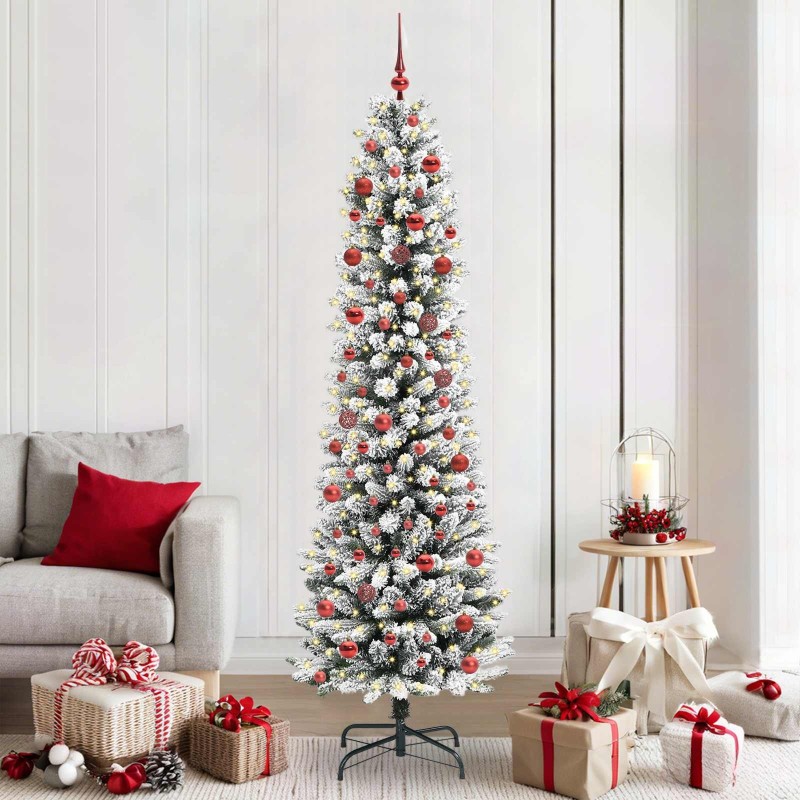 Sapin de Noël artificiel Blanc 210 cm PVC, métal et plastique 546976546976