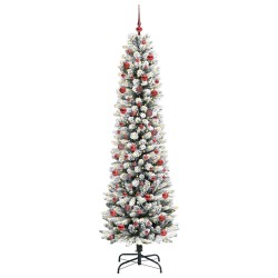 Sapin de Noël artificiel Blanc 210 cm PVC, métal et plastique 546976546976