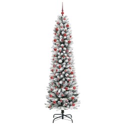 Sapin de Noël artificiel Blanc 210 cm PVC, métal et plastique 546976546976