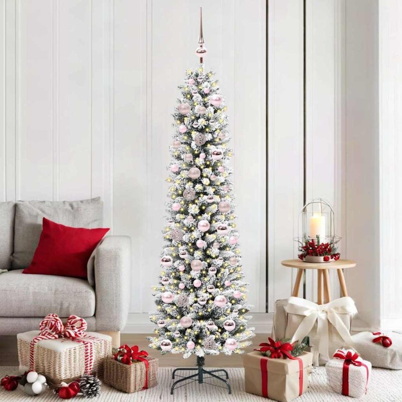 Sapin de Noël artificiel Blanc 180 cm PVC, métal et plastique 546977546977
