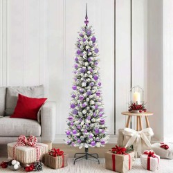 Sapin de Noël artificiel Blanc 180 cm PVC, métal et plastique 546980546980