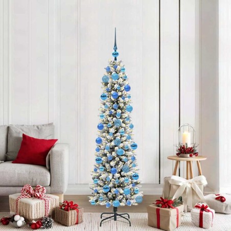 Sapin de Noël artificiel Blanc 180 cm PVC, métal et plastique 546981546981