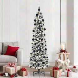 Sapin de Noël artificiel Blanc 210 cm PVC, métal et plastique 546983546983