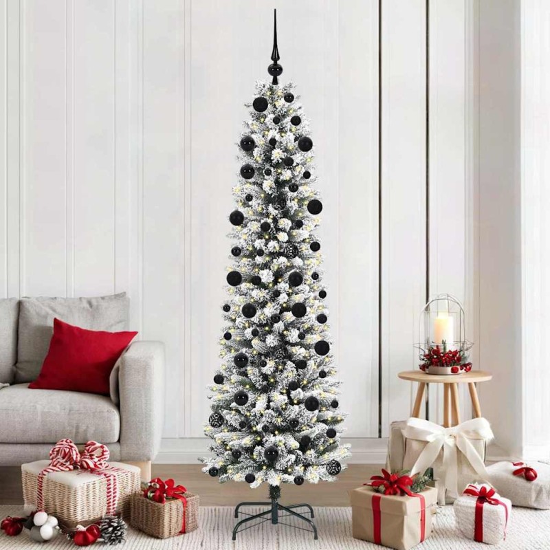Sapin de Noël artificiel Blanc 210 cm PVC, métal et plastique 546983546983