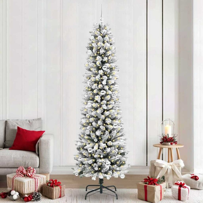 Sapin de Noël artificiel Blanc 240 cm PVC, métal et plastique 546984546984