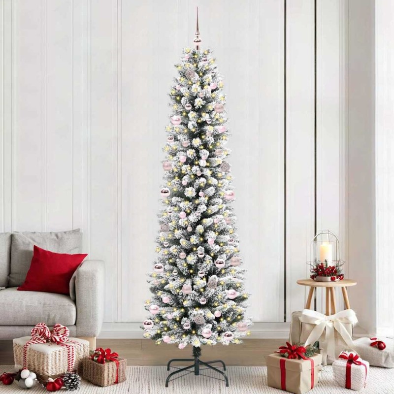 Sapin de Noël artificiel Blanc 240 cm PVC, métal et plastique 546987546987