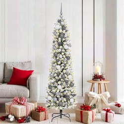 Sapin de Noël artificiel Blanc 180 cm PVC, métal et plastique 546988546988