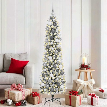 Sapin de Noël artificiel Blanc 180 cm PVC, métal et plastique 546988546988