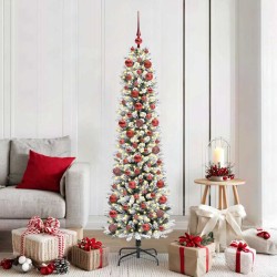 Sapin de Noël artificiel Blanc 180 cm PVC, métal et plastique 546993546993