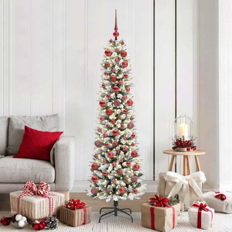 Sapin de Noël artificiel Blanc 180 cm PVC, métal et plastique 546993546993