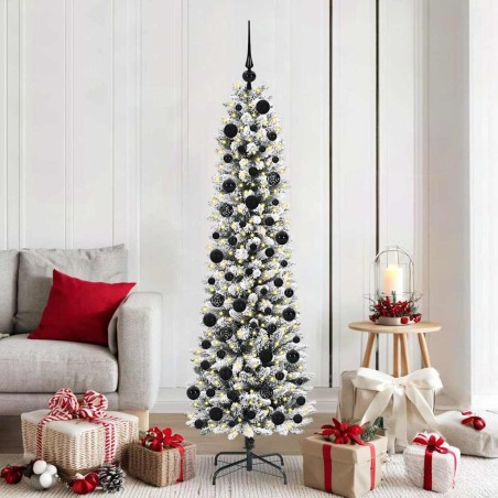 Sapin de Noël artificiel Blanc 180 cm PVC, métal et plastique 546994546994