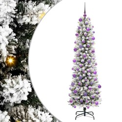Sapin de Noël artificiel Blanc 210 cm PVC, métal et plastique 546995546995
