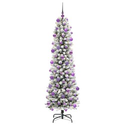 Sapin de Noël artificiel Blanc 210 cm PVC, métal et plastique 546995546995