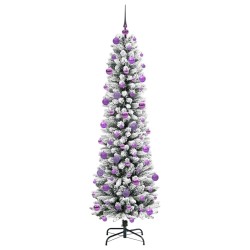Sapin de Noël artificiel Blanc 210 cm PVC, métal et plastique 546995546995