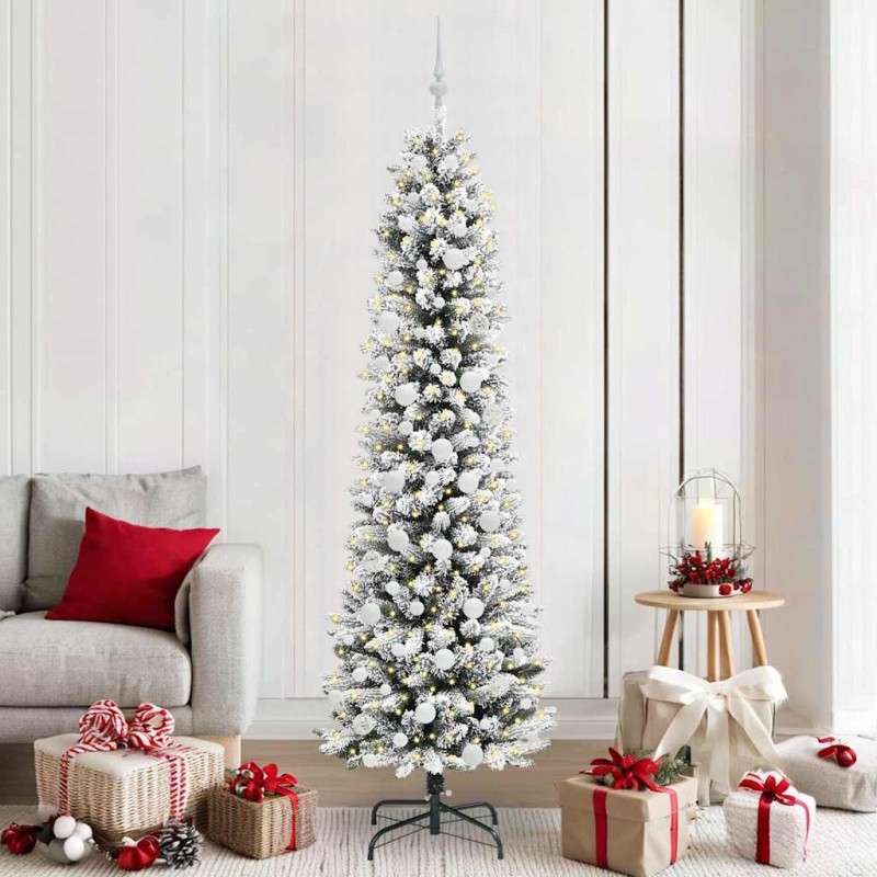 Sapin de Noël artificiel Blanc 210 cm PVC, métal et plastique 546998546998