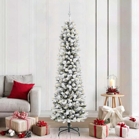Sapin de Noël artificiel Blanc 210 cm PVC, métal et plastique 546998546998
