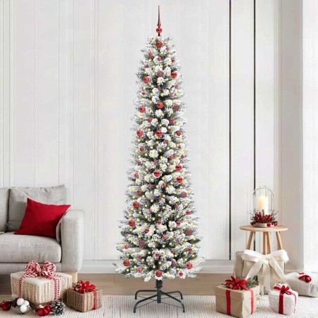 Sapin de Noël artificiel Blanc 240 cm PVC, métal et plastique 546999546999