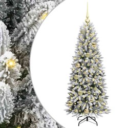 Sapin de Noël artificiel avec 150 LED avec support Blanc 120 cm 547017547017