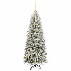 Sapin de Noël artificiel avec 150 LED avec support Blanc 120 cm 547017547017