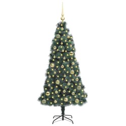 Arbre de Noël artificiel pré-éclairé avec jeu de boules 150 cm 547087547087