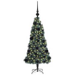 Sapin de Noël artificiel pré-éclairé avec set de boules 120 cm 547110547110