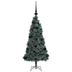 Sapin de Noël artificiel pré-éclairé avec set de boules 120 cm 547110547110