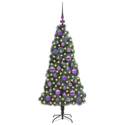 Arbre de Noël artificiel pré-éclairé avec set de boules 120 cm 547114547114