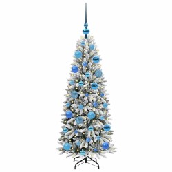 Sapin de Noël artificiel avec 150 LED avec support Blanc 120 cm 547115547115