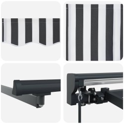 Auvent rétractable manuel Anthracite et blanc 2,5 x 2 m 547171547171