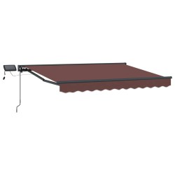 Cadre de store manuel avec LEDs Marron 2,5 x 2 m 547173547173