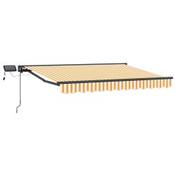 Cadre de store manuel avec LEDs Jaune et blanc 3,5 x 2,5 m 547182547182