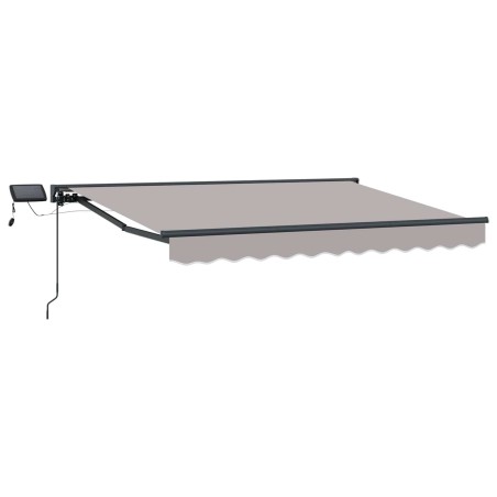 Cadre de store manuel avec LEDs Gris clair 3,5 x 2,5 m 547185547185
