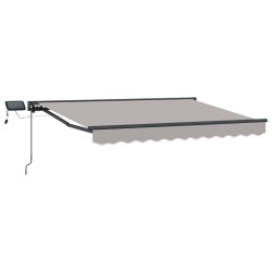 Cadre de store manuel avec LEDs Gris clair 3 x 2,5 m 547196547196