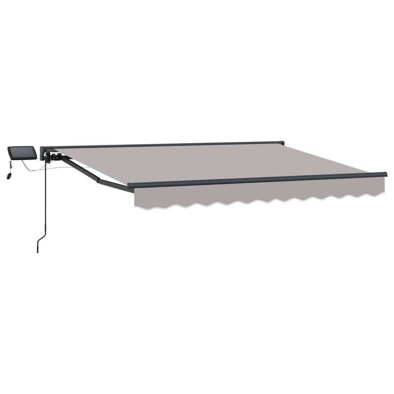Cadre de store manuel avec LEDs Gris clair 3 x 2,5 m 547196547196