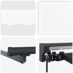 Auvent rétractable manuel Blanc 4 × 3,5 m 547266547266