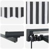 Auvent rétractable manuel Anthracite et blanc 4,5 × 3,5 m 547287547287