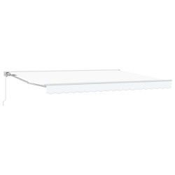 Auvent rétractable manuel Blanc 5 × 3,5 m 547343547343