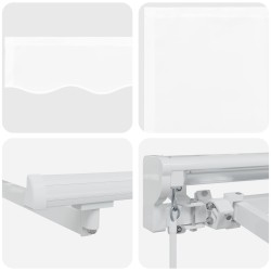 Auvent rétractable manuel Blanc 5 × 3,5 m 547343547343