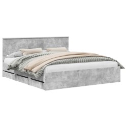 Cadre de lit Gris béton 180 x 200 cm Bois Ingénierie 547349547349