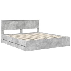 Cadre de lit Gris béton 180 x 200 cm Bois Ingénierie 547349547349