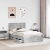 Cadre de lit Gris béton 135 x 190 cm Bois Ingénierie 547353547353